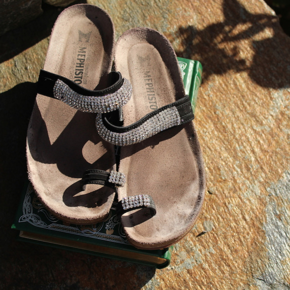 mephisto rhinestone sandals